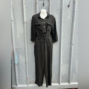 Pistache Black Boiler Jumpsuit, size approx M/L